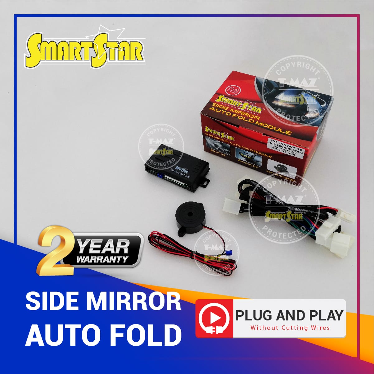 TOYOTA INNOVA 20182020 Side Mirror Auto Fold + Buzzer Plug & Play TMAZ, SMART STAR Car
